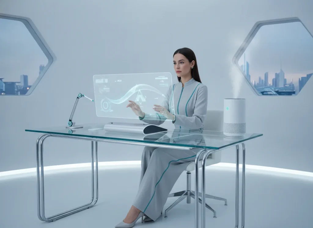 Clean futuristic lifestyle, empowering and trustworthy mood, soft